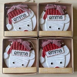 🆕 Mudpie Personalizable Reindeer Ornament - Set of 4 Ornaments